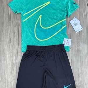 Nike Teal and Black Sportswear Set